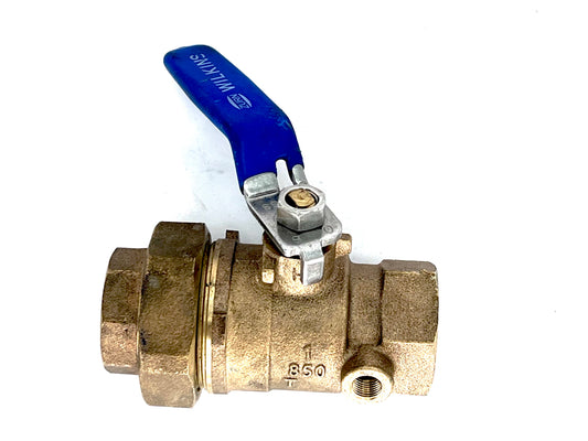 Ball Valves 1" 1-850UXL Wilkins Union Ball Valves Tapped Number One Shut Off